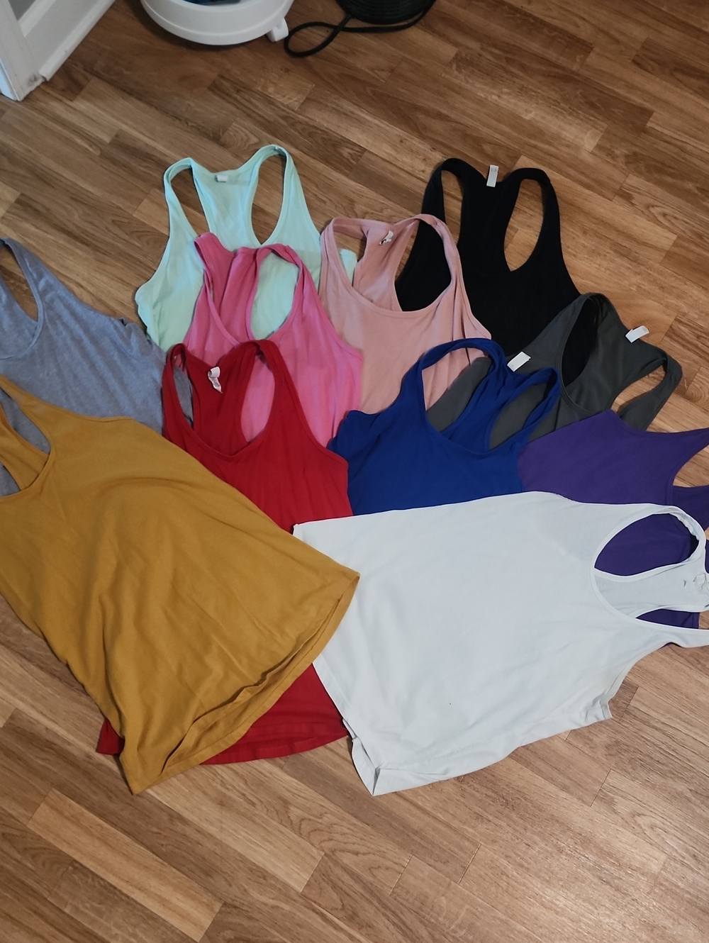 Women's Racerback Tank Top (11) Total- White, Red, Blue, Purple, Mustard & More